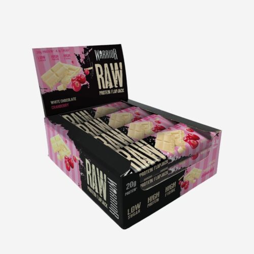 Warrior RAW Protein Flapjack bar white chocolate cranberry