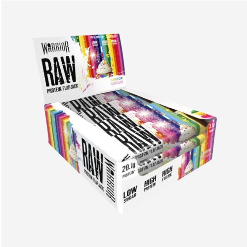 Warrior RAW Protein Flapjack bar rainbow cupcake